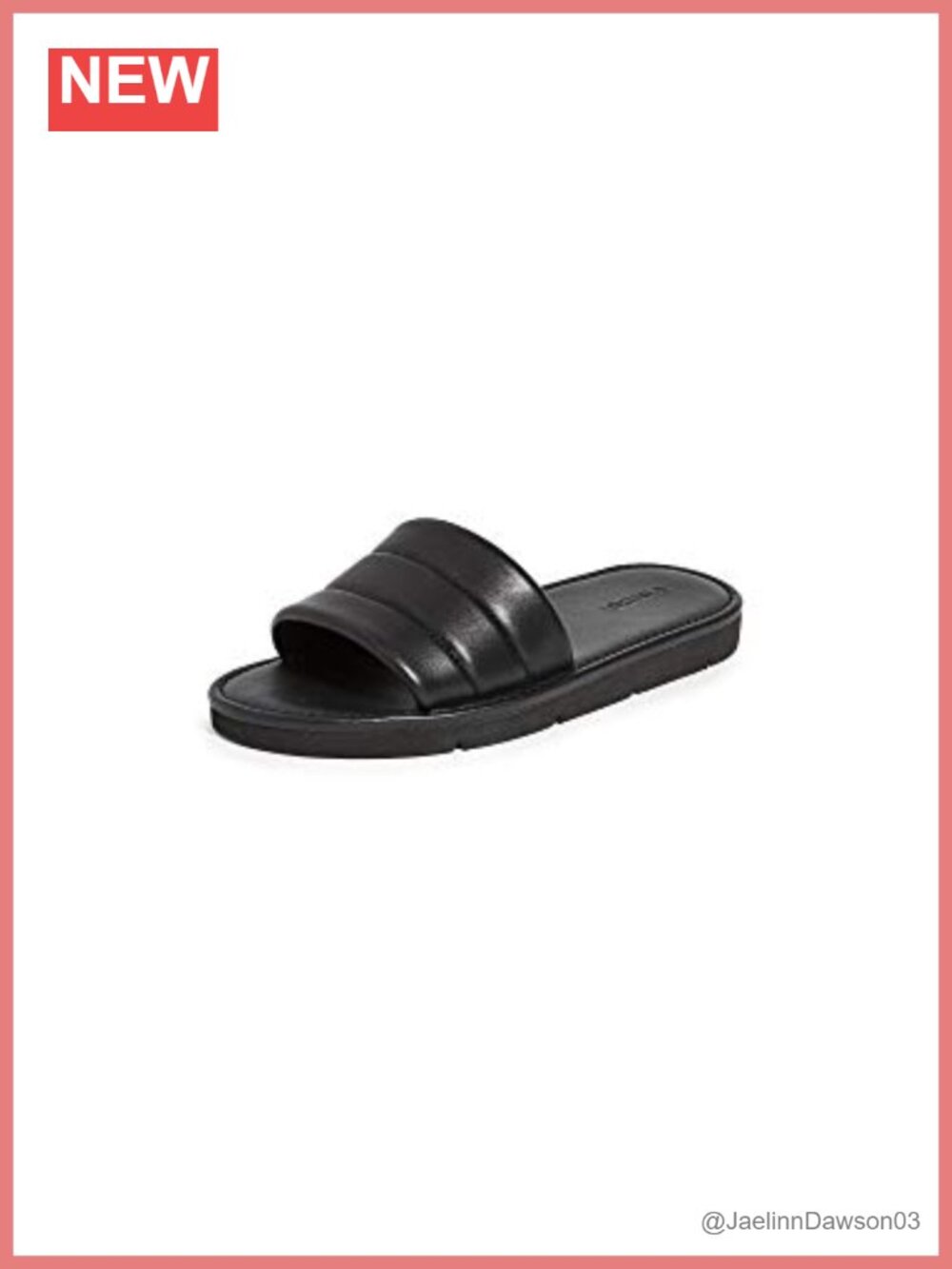 Vince Womens Olina Quilted Leather Slide Sandals Slip On